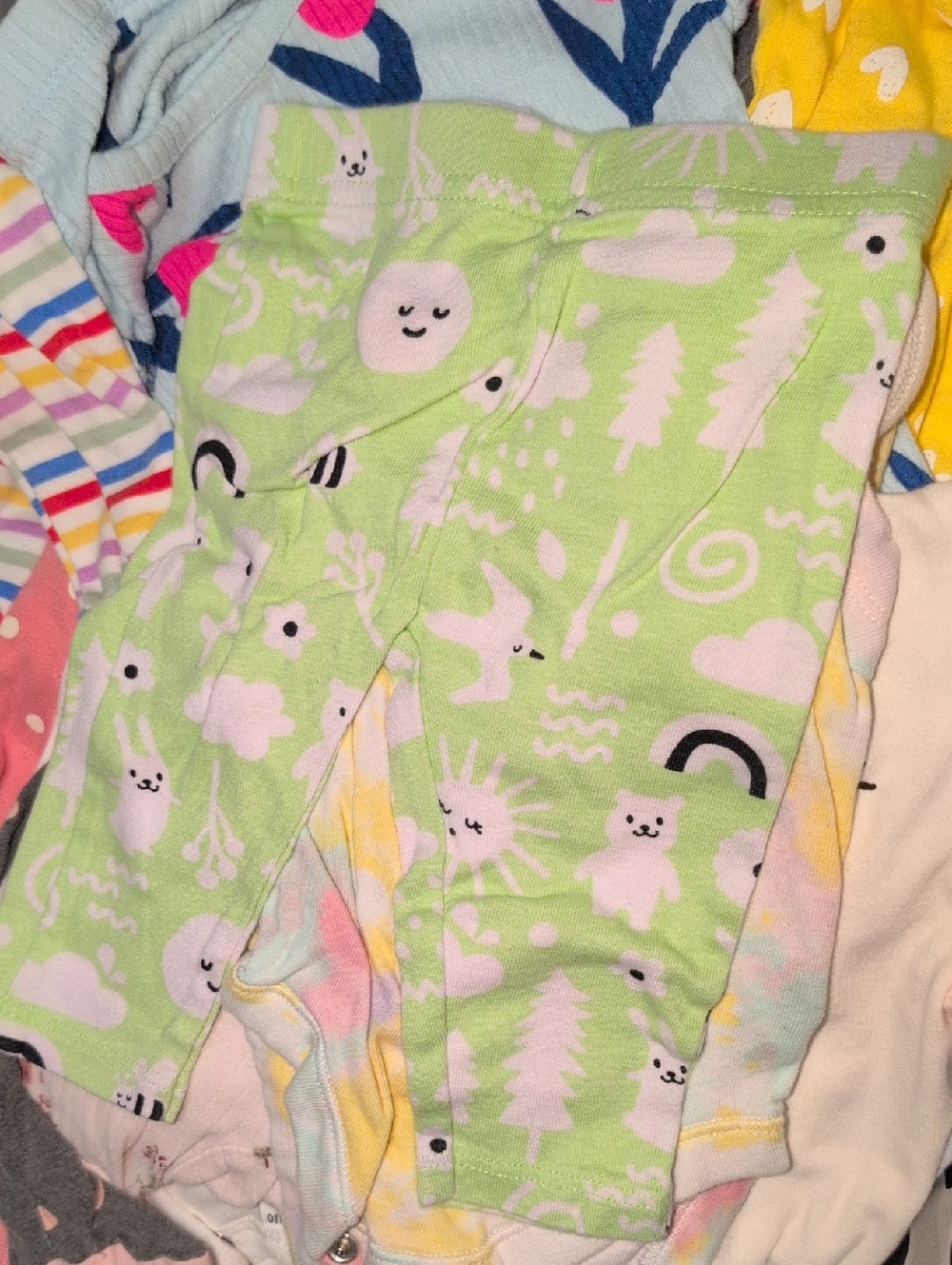 ❤️‍🔥10/$10❤️‍🔥 Baby Girls Hello Bello Green Nature Animal Leggings Size 0-3M